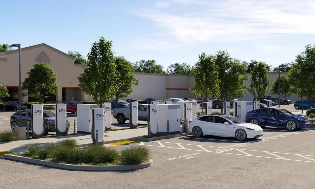 EVgo starts building Tesla Superchargers under license